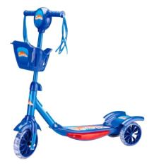 Patinete 3 Rodas Infantil Com Cesta Música e Luzes (Azul)
