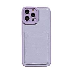 Carteira de silicone quadrada de couro de luxo com capa para telefone para iPhone 13 12 11 14 Pro Max XS XR X 8 7 Plus SE Capa à prova de choque, roxa, para iPhone 7 Plus