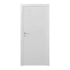 Kit Porta de Madeira Lisa Primer 210cmx90cm Moldufama Esquerda Branco