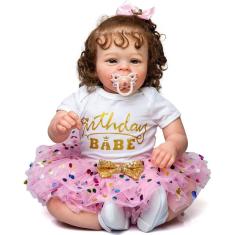 Boneca Reborn Baby Doll Alive Large Smiling Soft, de 60 cm