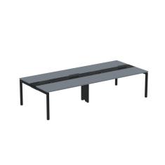 Mesa de Plataforma Dupla para 4 Pessoas Corporativa 160x140/4p Pdc16/14/4p Grafito/Preto
