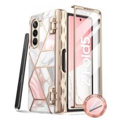 i-Blason Capa Cosmo para Samsung Galaxy Z Fold 5 com suporte para caneta, [protetor de tela embutido] [proteção de dobradiça] [3 capas de caneta de silicone] Capa protetora de corpo inteiro elegante Z