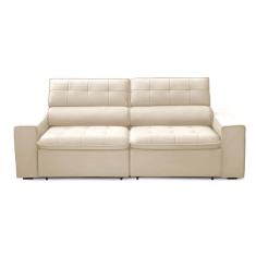 Sofa 2 Lugares Retratil Reclinavel Libano 1,60 M Veludo Bege