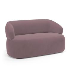 Sofá Orgânico 02 Lugares Living Glee 140cm Veludo Rosê - Desk Design