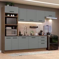 Cozinha Completa Madesa Agata 330001 com Armário e Balcão (Sem Tampo e