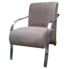 Poltrona Venus 1 Lugar Braço Aluminio - D Salla, Bege