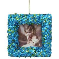 Enfeite De Natal Para Porta ul E Verde Pequeno 07Cm - Zona Livre