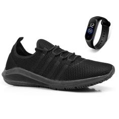 Kit Tênis Masculino Academia Esportivo Caminhada Esporte Conforto Leve + Relógio Digital-Masculino