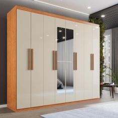Guarda-roupa Casal 8 Portas 4 Gavetas com Espelho Montreal 100% MDF - 