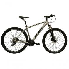 Bicicleta Aro 29 Ksw Xlt Alumínio 24v Câmbios Shimano Garfo Com Trava No Ombro - Prata Tam.15