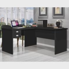 Escrivaninha em L 2 Gavetas 150x120cm Thor Espresso Móveis