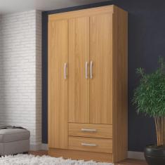 Guarda Roupa Solteiro 3 Portas 2 Gavetas Alice Evidência Móveis