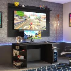 Mesa Gamer Madesa e Painel para TV até 65 Polegadas Preto
