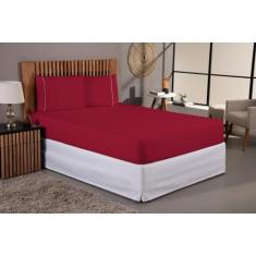 Lençol 3 Peças Queen 400 Fios Percal Fronha Em Ponto Palito Não Faz Bo