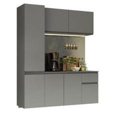Armário de Cozinha Compacta Suspenso 160cm Cinza Nice Madesa 02