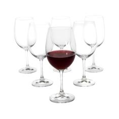 Jogo de Taças para Vinho Cristal 450ml 6 Peças - Haus Sense, Transpare