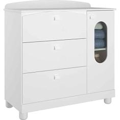 Cômoda Infantil com 1 Porta e 3 Gavetas Fofura-permóbili - Branco