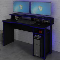 Mesa Gamer Ideal Para 2 Monitores  Preto/azul Me4153 - Tecno Mobili