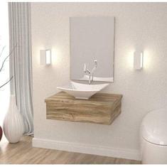 Conjunto para Banheiro Gabinete com Cuba Folha L38 600W Metrópole Compace Carvalho