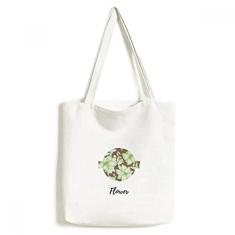 Bolsa de lona verde marrom com tinta vegetal sacola de compras bolsa casual bolsa de mão