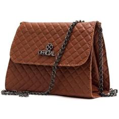 Bolsa Trevo Official Envelope com Detalhe e Alça em Corrente Feminina-Feminino