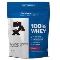 100% Whey - Refil (900g) Max Titanium, 1, 900g, Morango