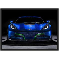 Quadro Decorativo Carro Corvette  Quartos Salas Decoração Com Moldura 