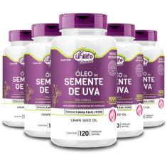 Kit 5 Óleo de Semente de Uva Unilife 120 Cápsulas 1000mg