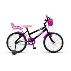 Bicicleta Aro 20 Feminina Infantil De 6 A 13 Anos com Roda de Apoio e 