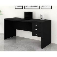 Mesa Escrivaninha Juvenil ME4113 c/ 3 Gavetas Preto - Tecno Mobili