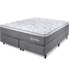 Cama Box Queen Colchão Smart Spring Mola Ensacada e Pillow Top de Espuma Viscoelástico 158x198x61cm - bf Colchões