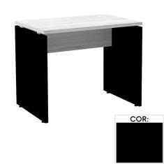 Mesa De Escritório Pé Painel Pe25 Em Mdp 150 X 60 Cm Preta Com Base Preta