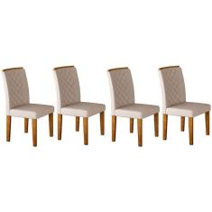 Cadeira Sala De Jantar Jade Kit 4 Un Imbuia/veludo Creme - Rufato