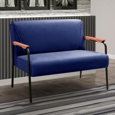 Namoradeira Decorativa Braços Fixo Jade Azul Marinho