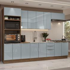 Armário De Cozinha Completa 310 cm Lux Madesa 02 Rustic/cinza