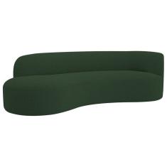 Divã Recamier Orgânico Tokyo 180cm Lado Esquerdo Linho Cor Verde