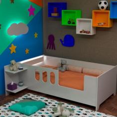 Cama Infantil Montessoriana Livia com Led Usb Prateleiras Divaloto - B