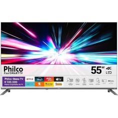 Smart TV 55" Philco 4K UHD LED Roku TV Dolby Audio P55CRA