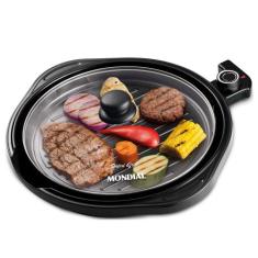 Grill Redondo Smart Grill 30cm Mondial Preto 1200W G-04, Preto, 110V