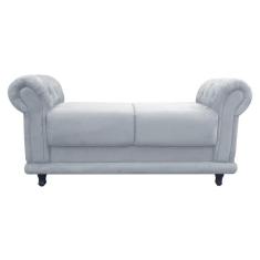 Recamier Barcelona Namoradeira Calçadeira Suede Cinza