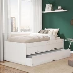 Bicama De Solteiro 2 Gavetas Branco Bari Gabrielli