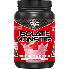Whey Isolada Isolate Monster 900g - 3VS Nutrition (Morango, 900 g) - Rápida absorção - 100% proteína pura - 21 gr de proteína por porção