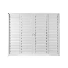 Janela de Alumínio Veneziana de Correr 100x150cm 4 Folhas com Vidro Liso Soft Plus MGM Branco Branco