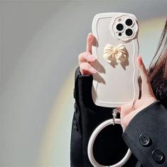 Fashion Wave Frame 3D Bow Silicone Soft Ring Shell Para iphone 14 11 12 13 Pro Max Xr 7 8 Plus SE2 Phone Case, white1, For iPhone 11
