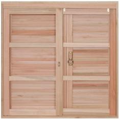 Janela de Madeira Veneziana 100x120cm Com Caixilho 12cm  EWK 210 Rondosul Marroml