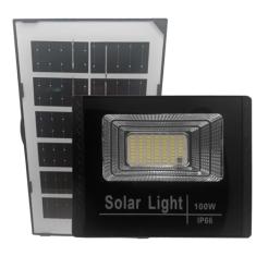 Refletor Holofote Led Solar Com Placa Completo 6000k 100w