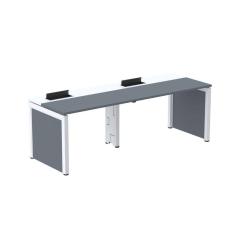 Mesa de Plataforma Simples para 2 Pessoas Corporativa 160x792/2p Pscpp160/792/2p Noce Naturalle/Branco