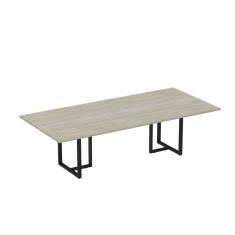 Mesa Reunião 2600x1200mm Mr2600p25tub Nogueira casblanca/Preto