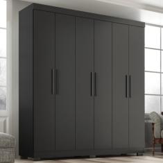 Guarda Roupa Casal Lisboa 6 Portas 2 Gav Com Pés Onix