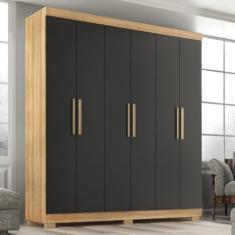 Guarda Roupa Casal Lisboa 6 Portas 2 Gav Com Pés Teka/onix